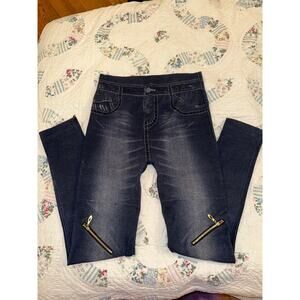 NEW KATHY ONE SIZE FITS ALL STRETCH SKINNY JEANS WITH LEG ZIPPERS SWEATPANTS